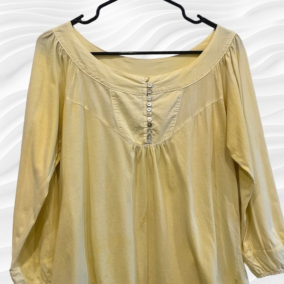 Anthropologie Benandlucia Yellow Prairie Long Sleeve Top Size Small - Picture 2 of 7
